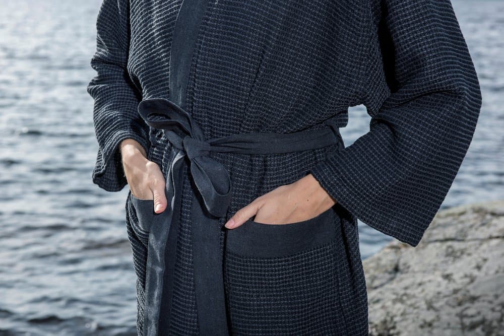 Baðsloppur svartur/grár L/XL