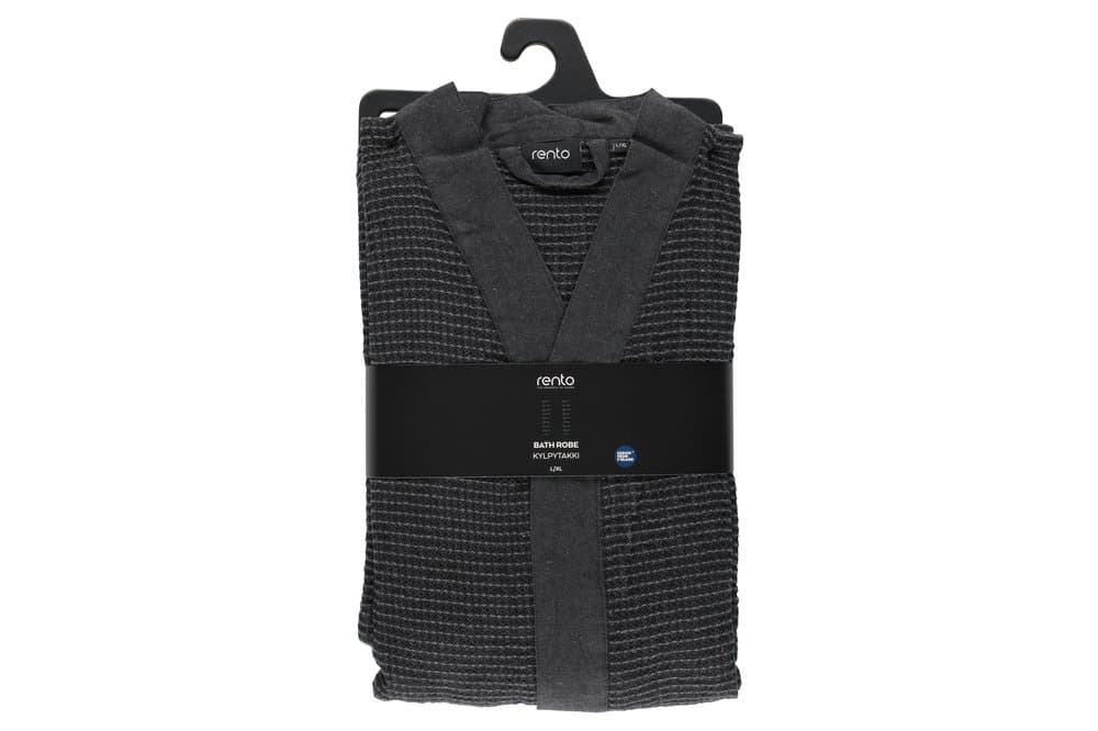 Baðsloppur svartur/grár L/XL